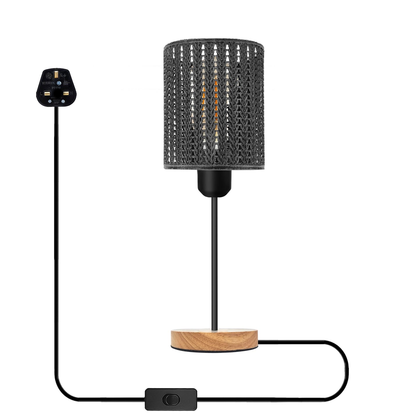 LEDSone Plugin Black Table Lamps for BedsideTables~5421