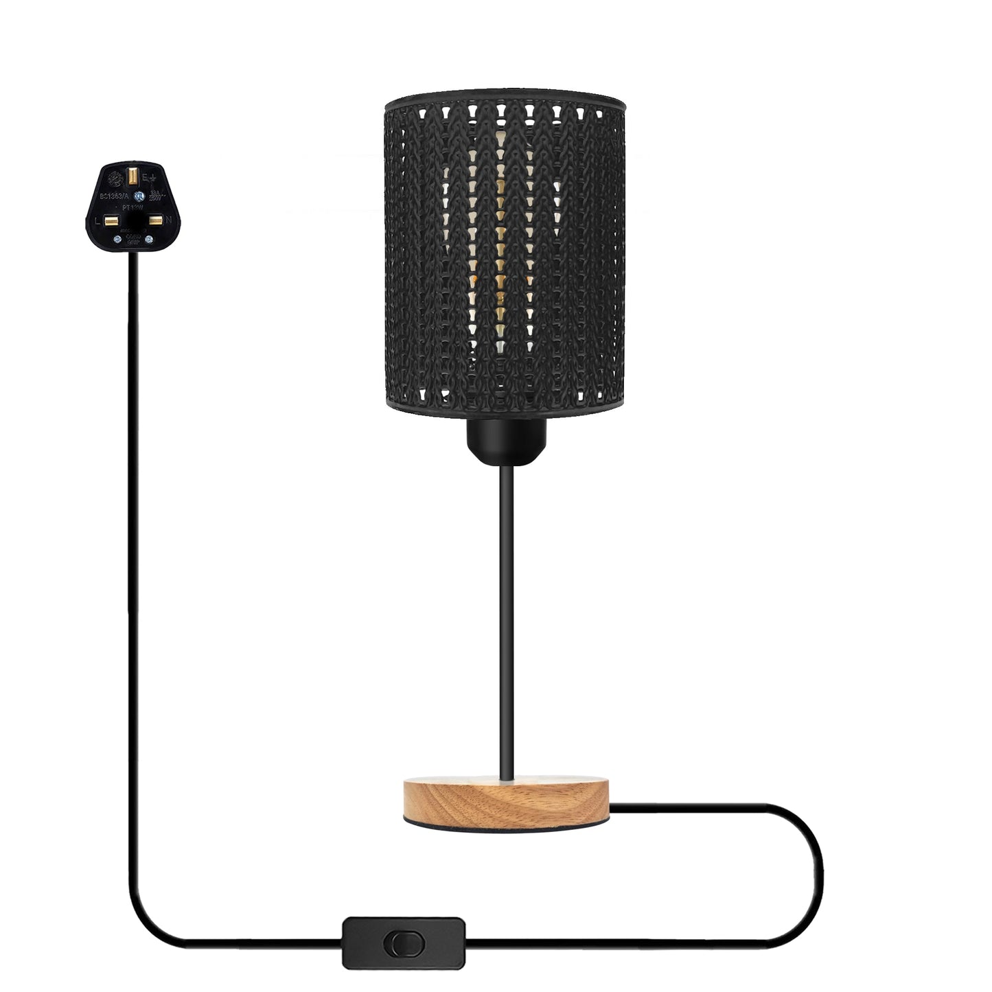 LEDSone Plugin Black Table Lamps for BedsideTables~5421