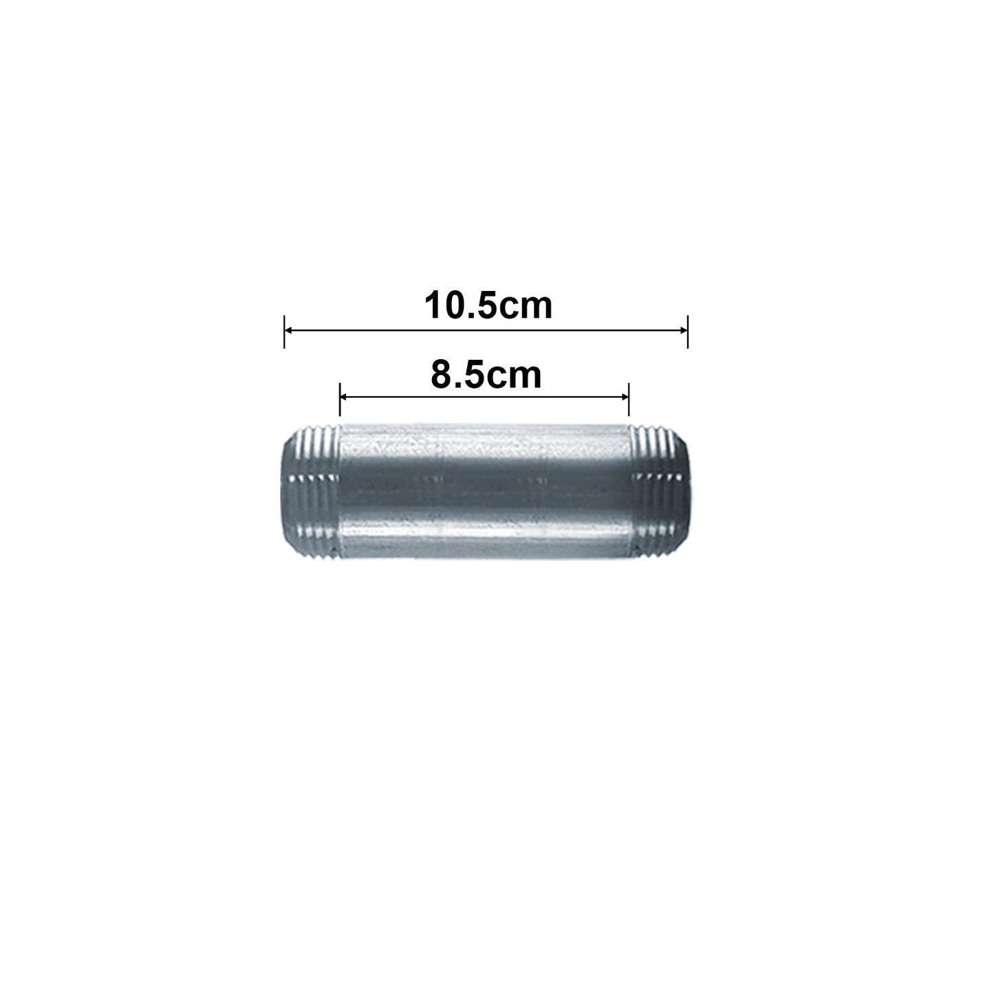 10.5cm ¾ BSP Galvanized MALLEABLE Tubing Iron threaded Pipe Fittings ~1162