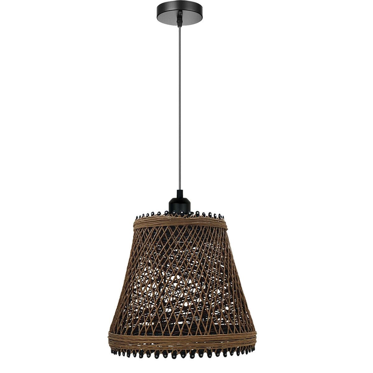 Rattan Wicker Ceiling Pendant Light Shade Hanging Light Antique décor Lampshade~1334