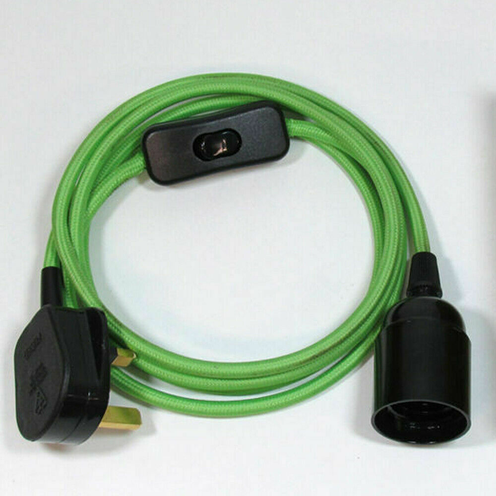 Flexible Fabric Plug-in Cable Pendant Lamp Set With Bulb Holder