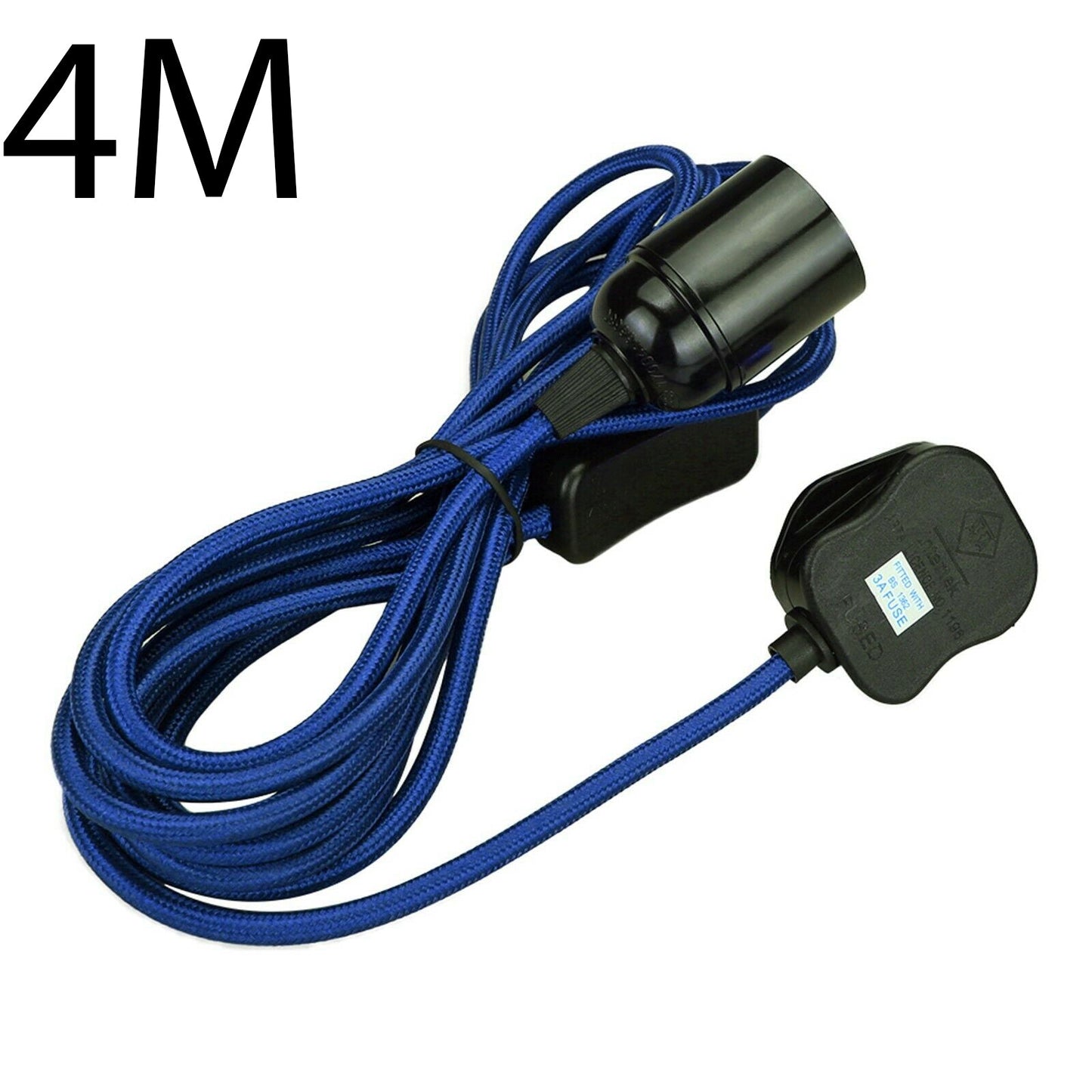 Flexible Fabric Plug-in Cable Pendant Lamp Set With Bulb Holder