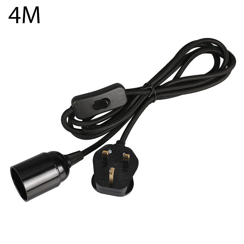 Flexible Fabric Plug-in Cable Pendant Lamp Set With Bulb Holder