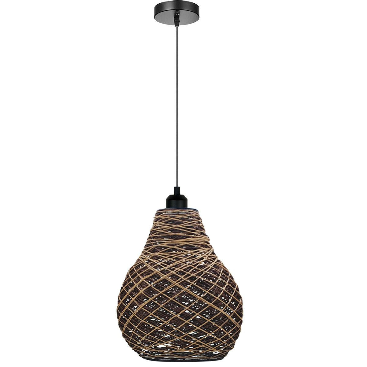 Rattan Wicker Ceiling Pendant Light Shade Hanging Light Antique décor Lampshade~1334