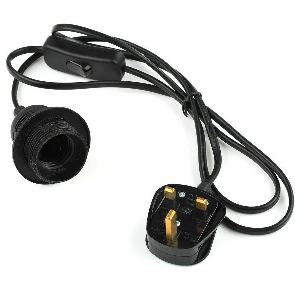 Flexible Fabric Plug-in Cable Pendant Lamp Set With Bulb Holder