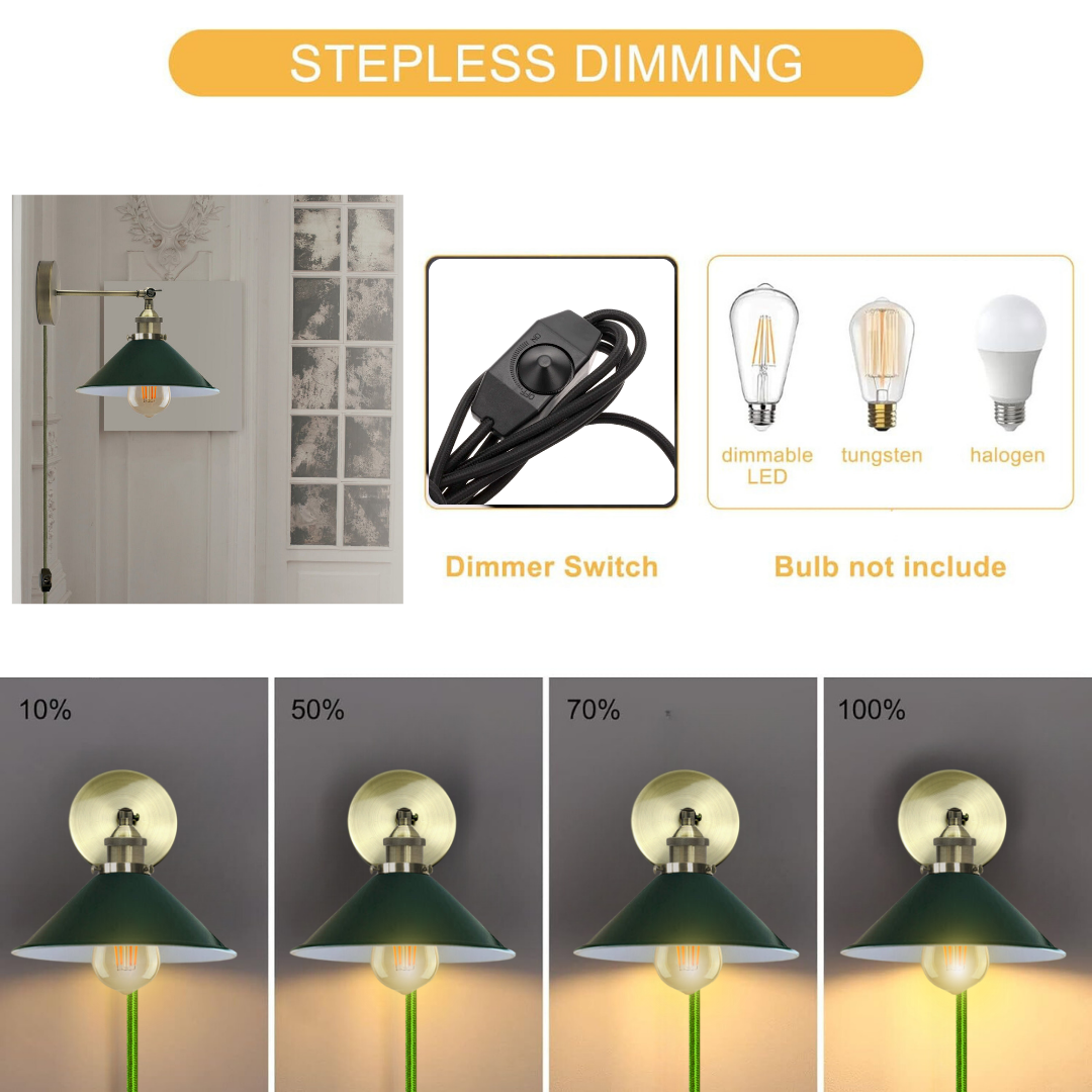 Cord plug in pendant light with Dimmer Switch ~2224