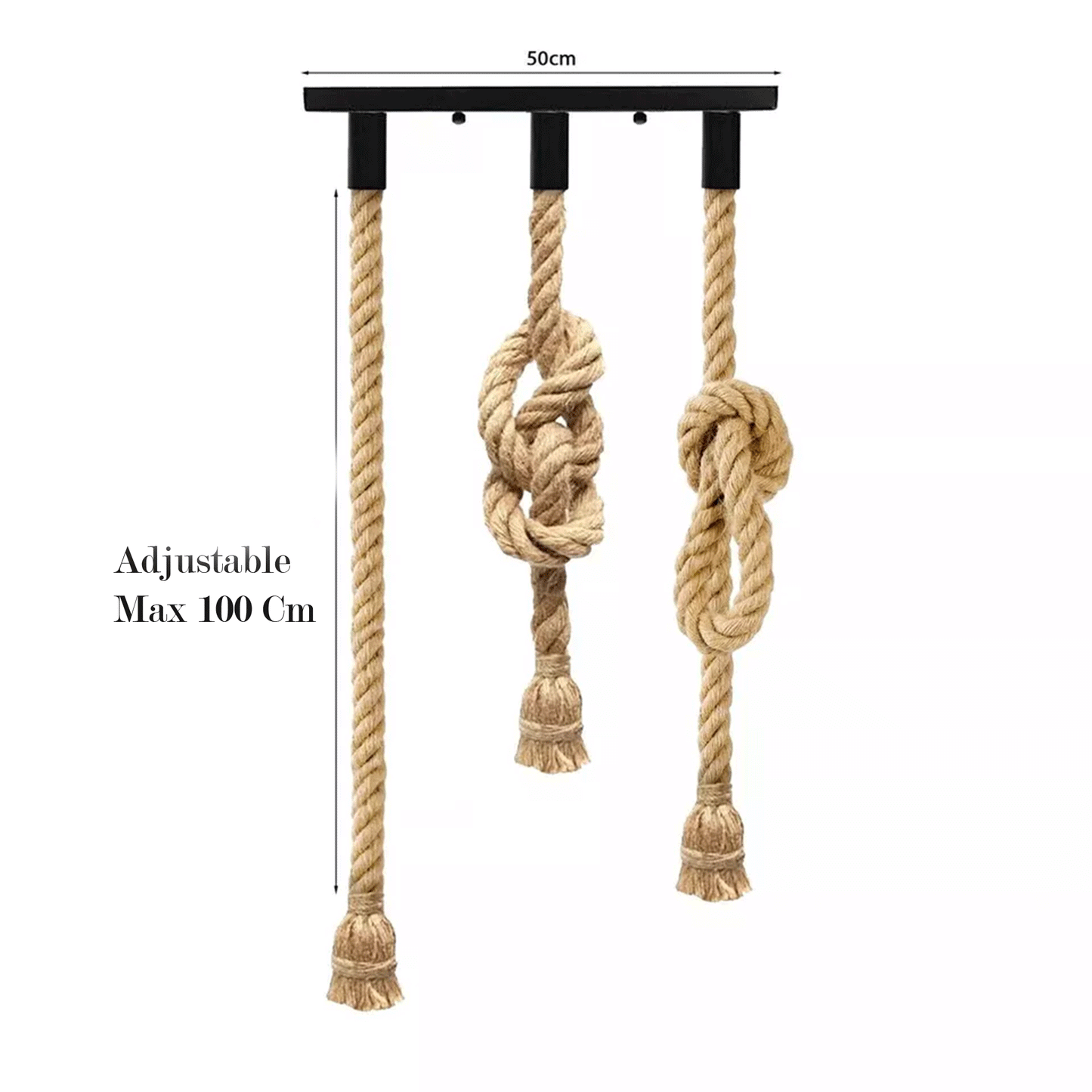 Vintage Industrial Loft Style Hemp Rope 3head cluster Ceiling Pendant Light Lamp~2711